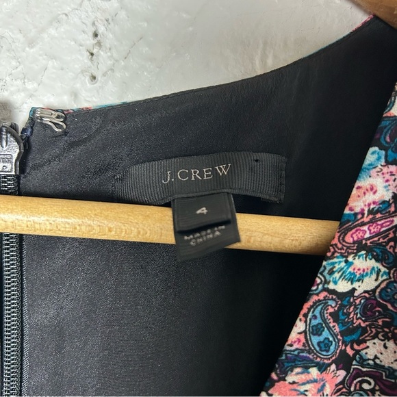 J. Crew Ruffle Hem Paisley Floral Midi Dress Sz 4 Ling Sleeve - Picture 5 of 8